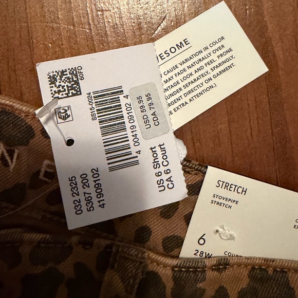 American eagle Stretch Leopard High-Waisted Stovepipe Ankle Size 6 28 Short NEW - Picture 3 of 7
